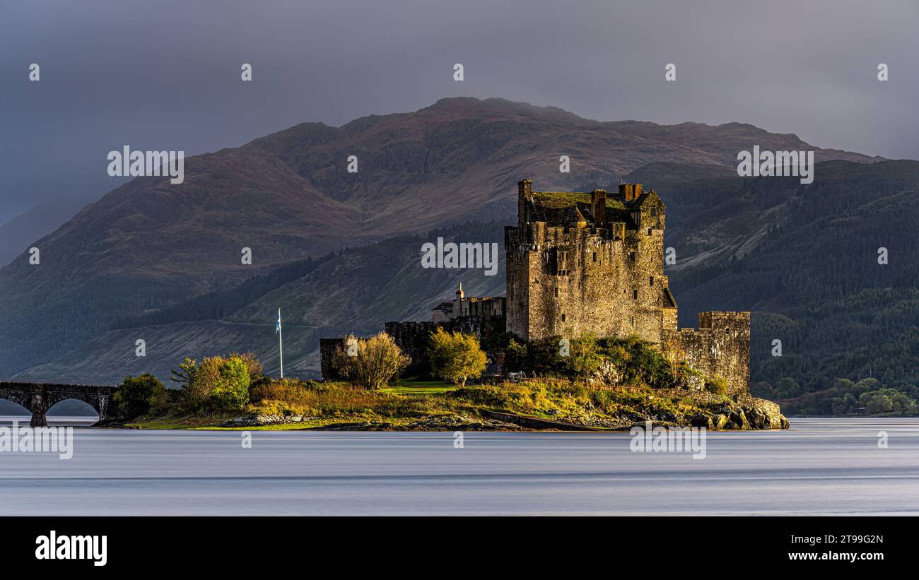 Eilean Dolan Castle, Dornie di Kyle di Lochalsh, Scozia Foto Stock