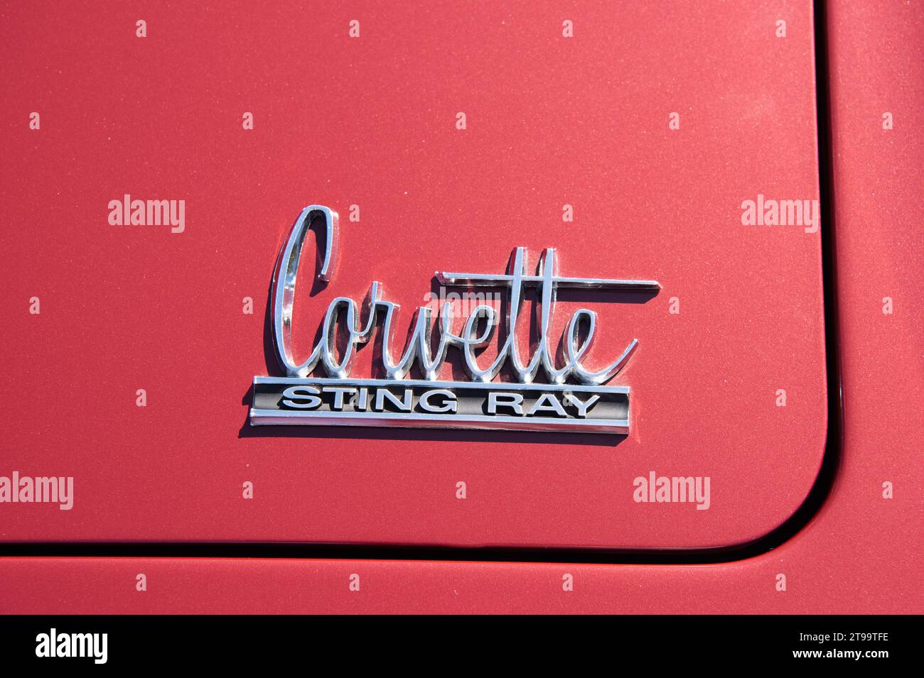Auto d'epoca con logo Foto Stock