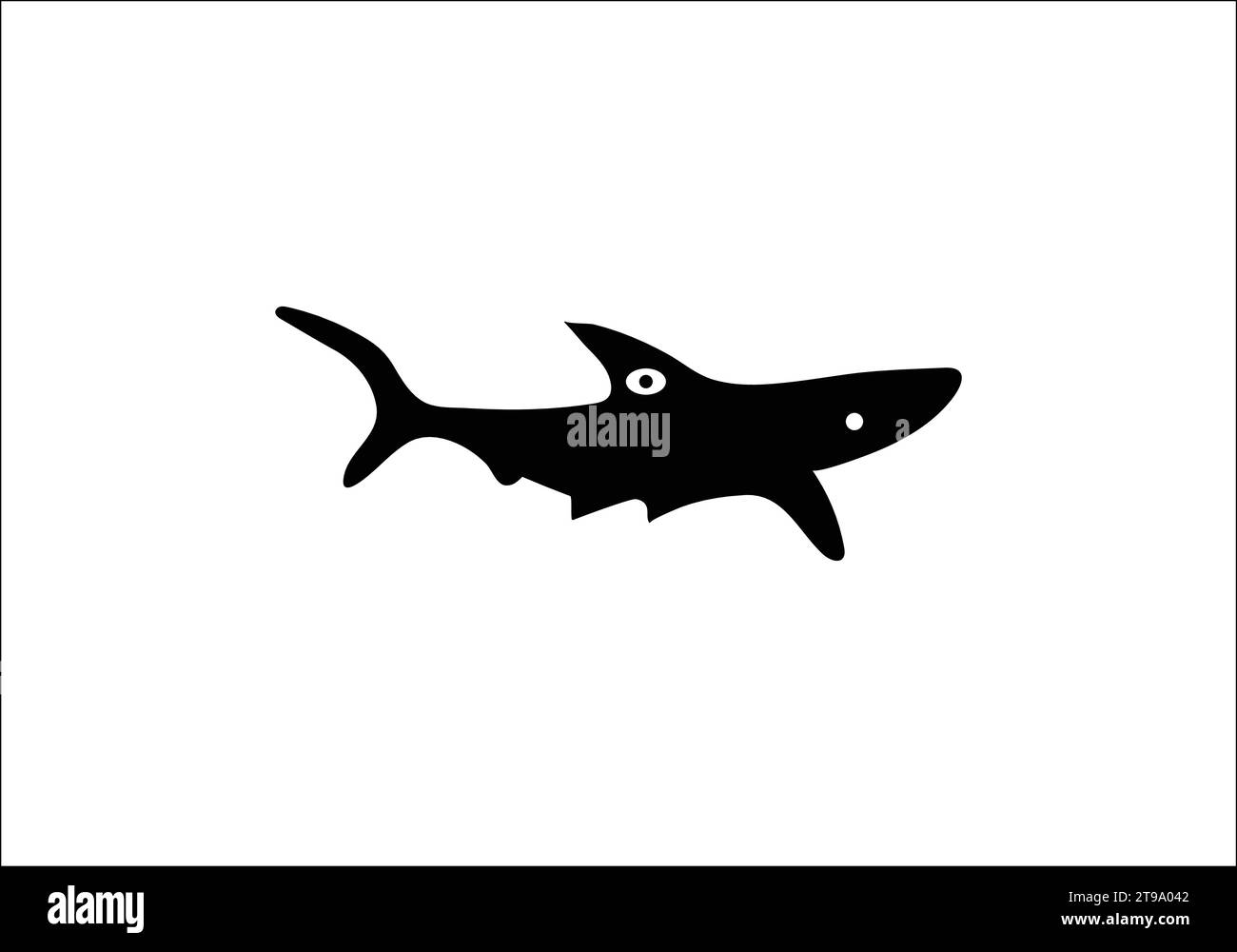 Icona di illustrazione del design in stile minimal Bull Shark Illustrazione Vettoriale