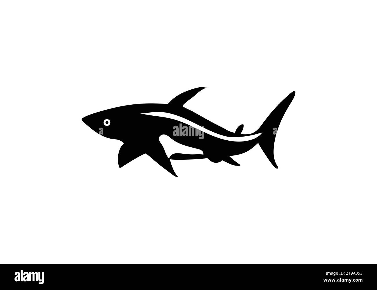 Icona di illustrazione del design in stile minimal Bull Shark Illustrazione Vettoriale