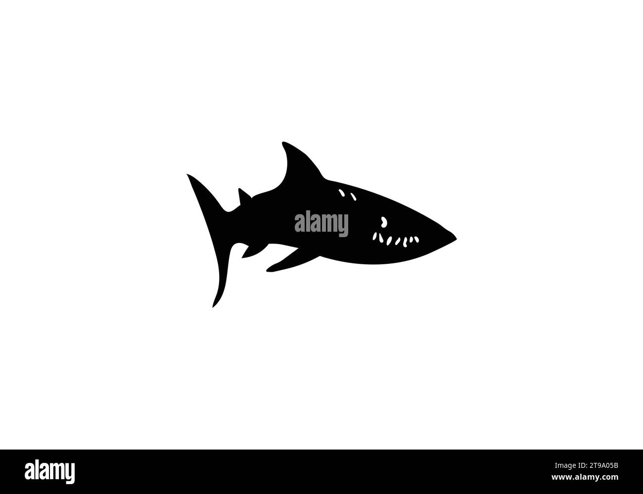 Icona di illustrazione del design in stile minimal Bull Shark Illustrazione Vettoriale