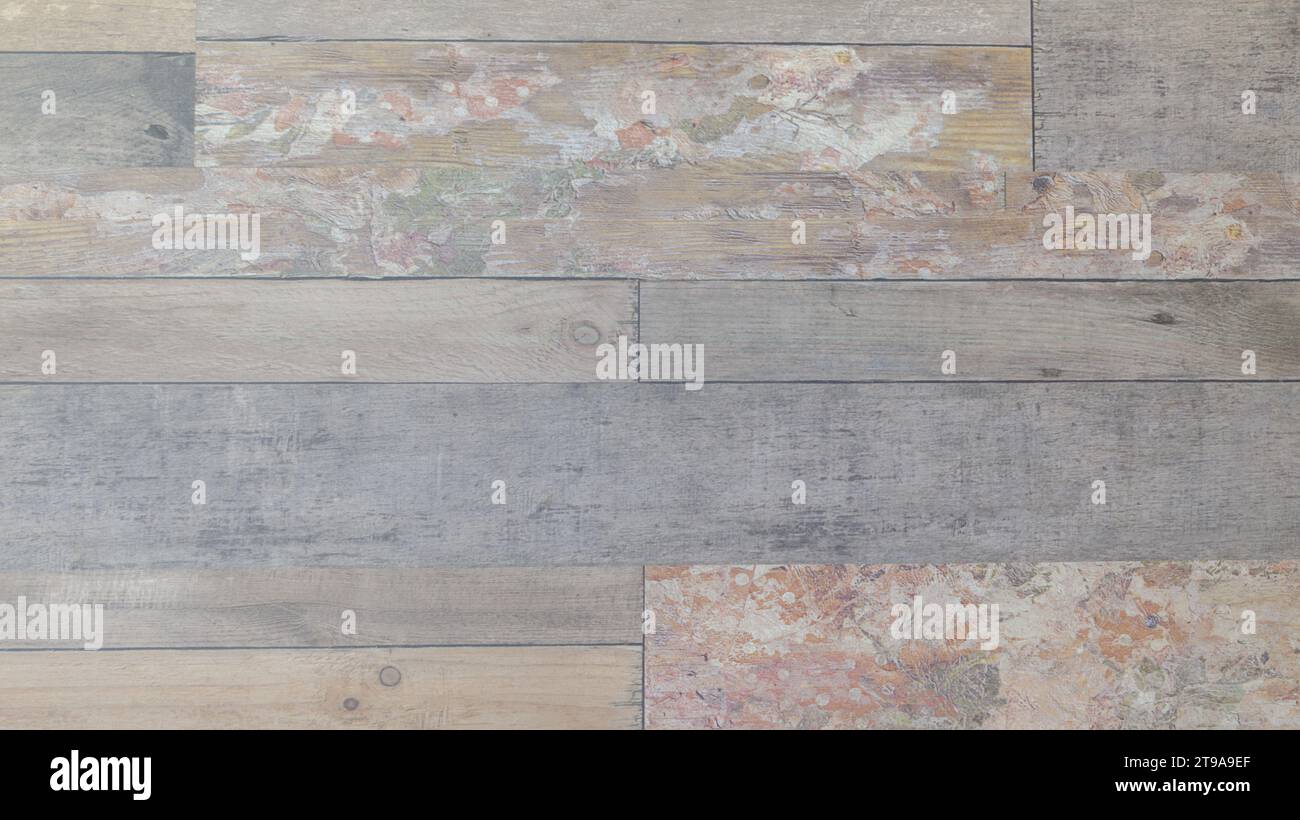pavimento in legno di colore grigio piastrelle per una texture naturale della tavola di sfondo Foto Stock