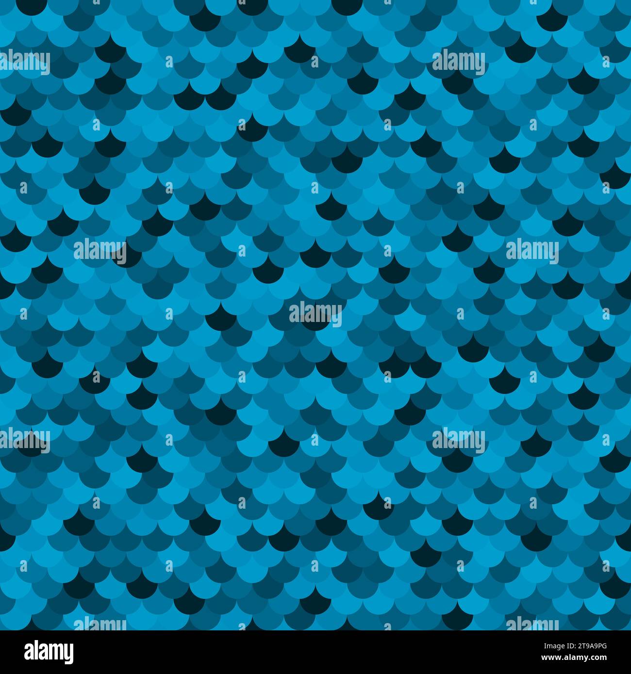 Superficie astratta in scala di pesce blu denim. Texture marina colorata Illustrazione Vettoriale