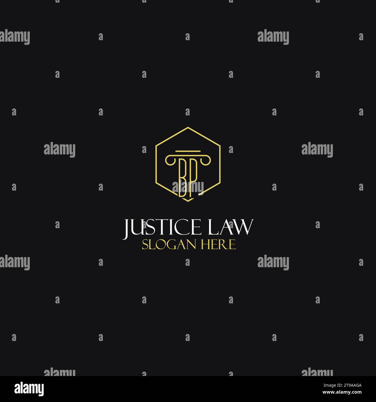 Iniziali monogramma BP design per loghi legali, avvocati, avvocati e studi legali Illustrazione Vettoriale