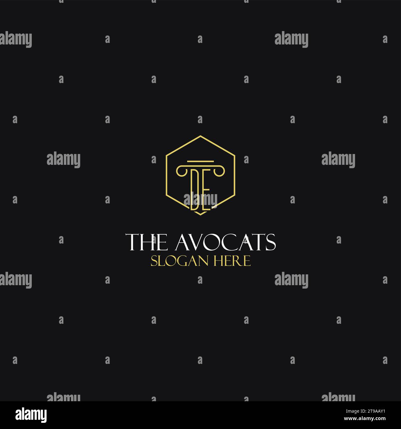 Iniziali DI monogramma per idee di loghi legali, avvocati, avvocati e studi legali Illustrazione Vettoriale