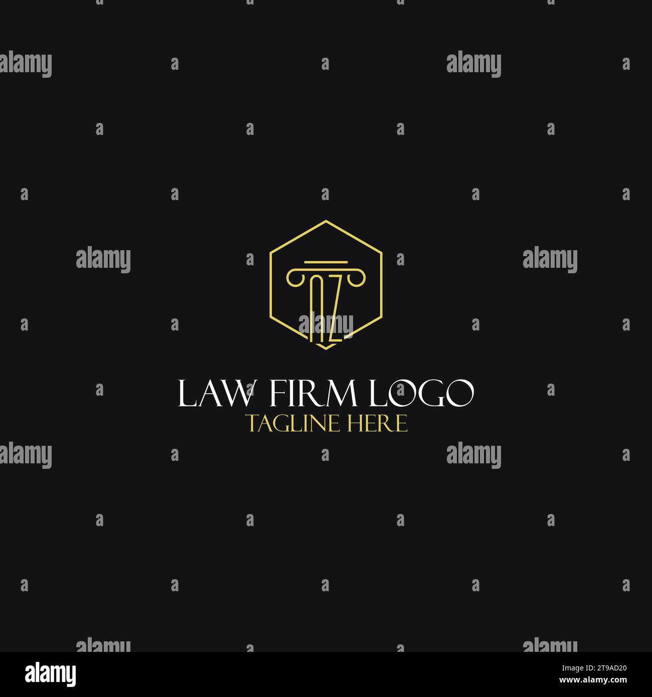 Sigle monografiche NZ design per loghi legali, avvocati, avvocati e studi legali Illustrazione Vettoriale