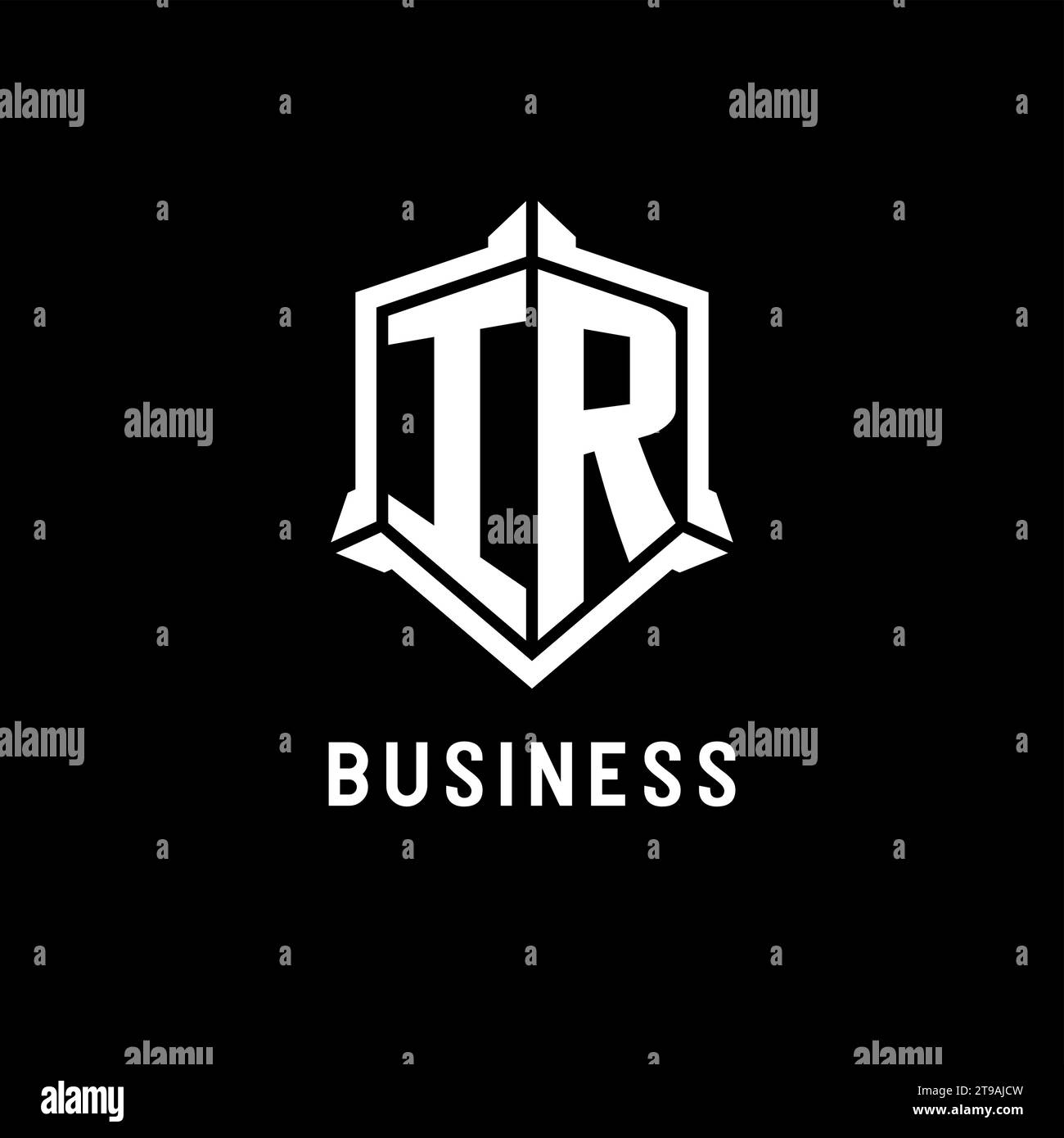 Logo IR iniziale con grafica vettoriale con forma di schermatura Illustrazione Vettoriale