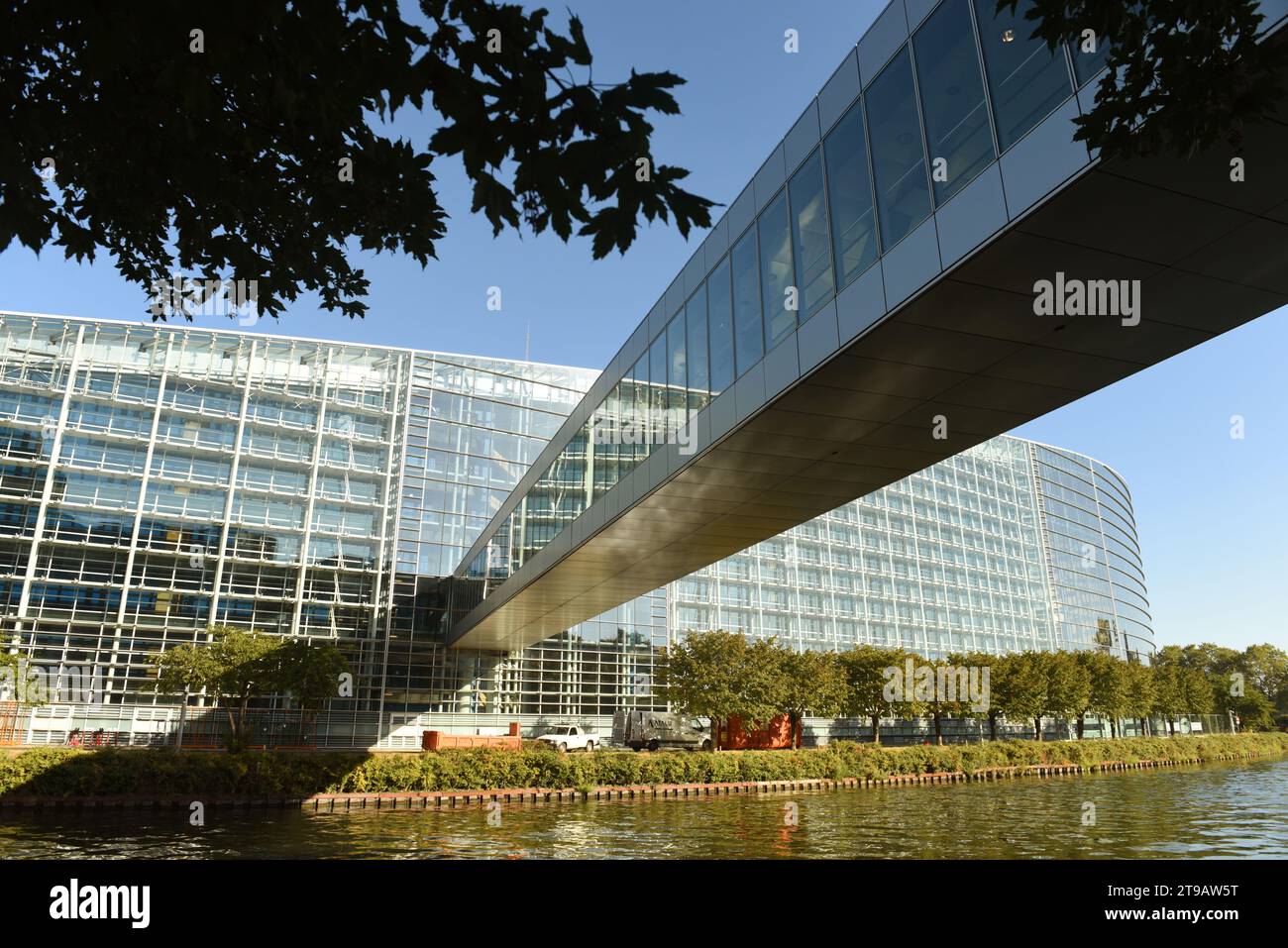 Strasburgo, Francia - 4 settembre 2019: L'edificio del Parlamento europeo a Strasburgo, Francia. Foto Stock
