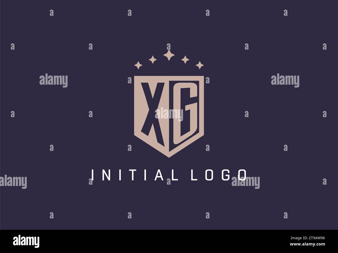 Icona logo scudo iniziale XG ispirazione per il design geometrico Illustrazione Vettoriale