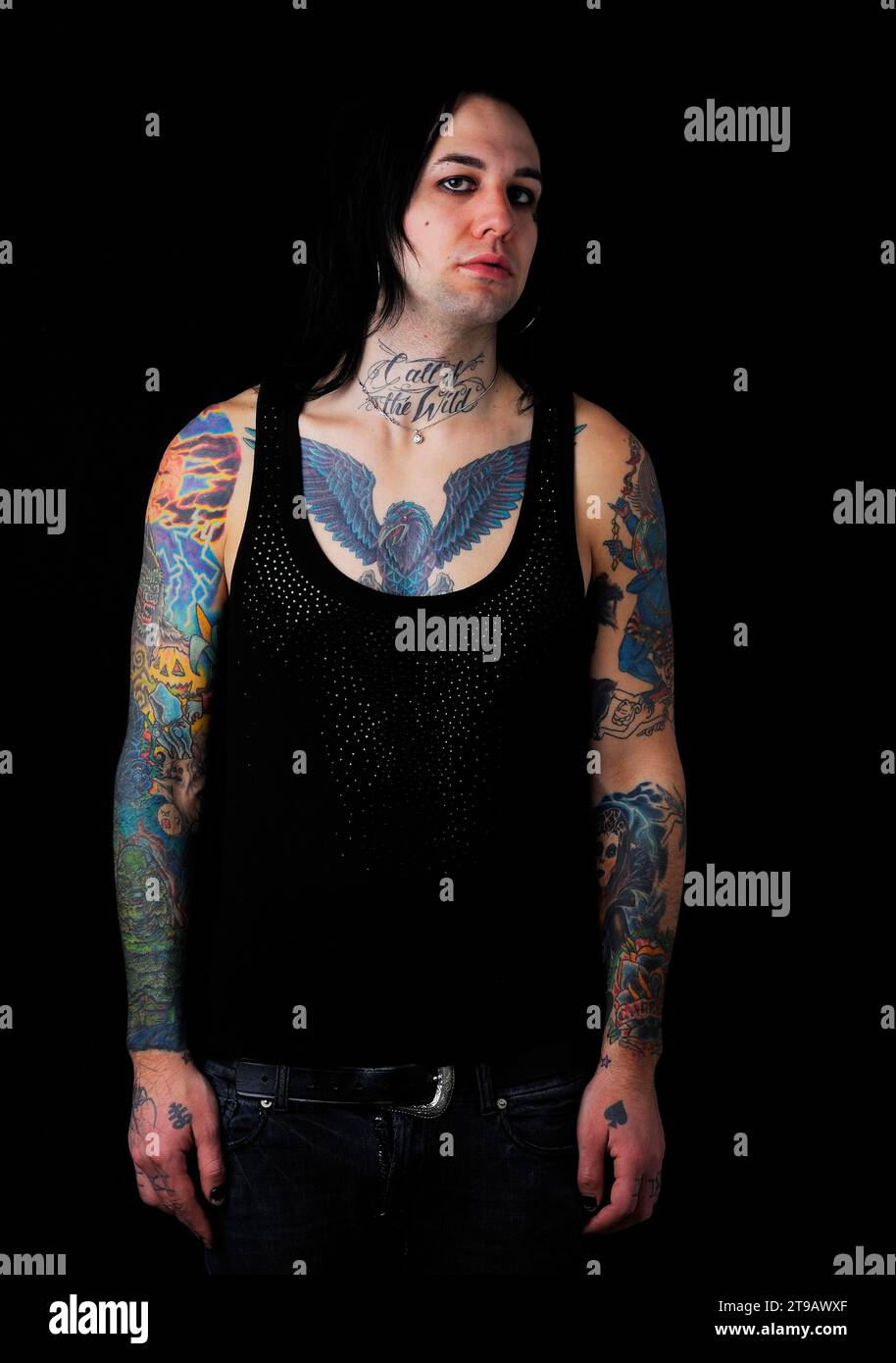 Ritratto di una persona vestita da personaggio di un fumetto. Ad una convention di fumetti a New York. Foto Stock