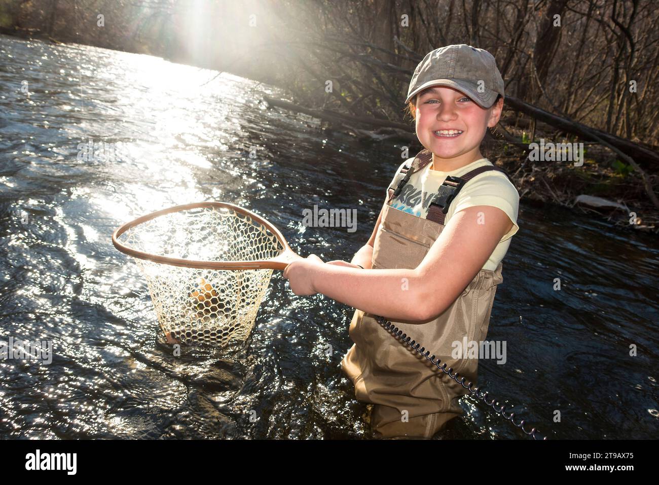 Pesca della ragazza Foto Stock