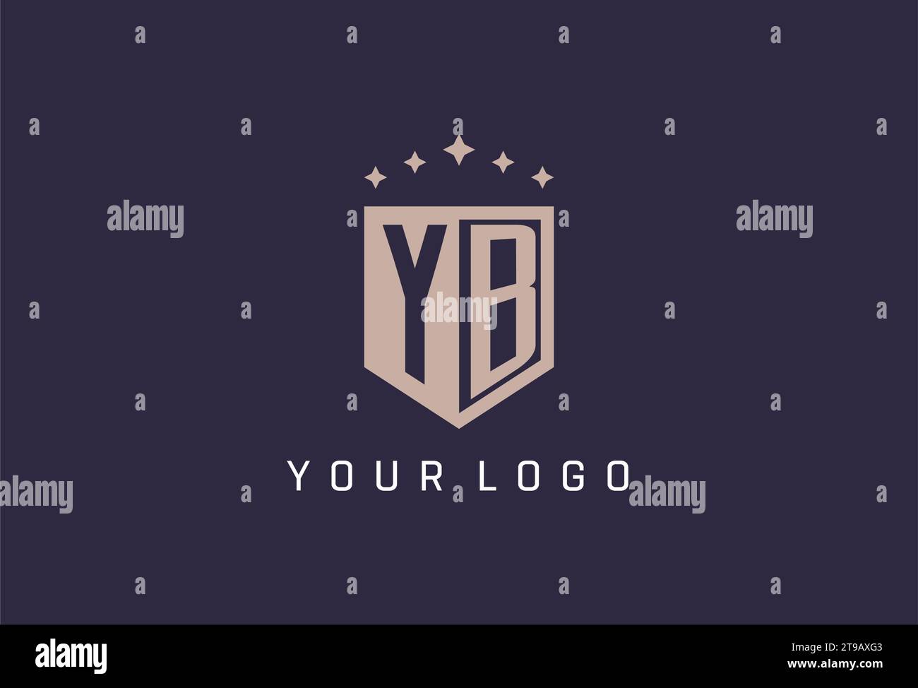 Icona logo scudo iniziale YB ispirazione per il design geometrico Illustrazione Vettoriale