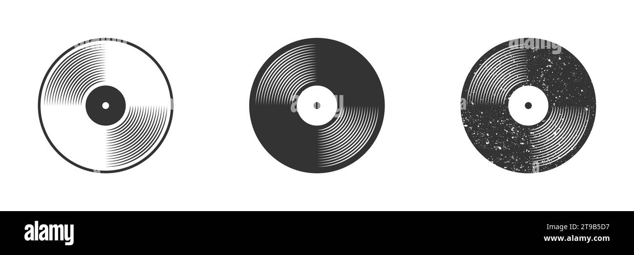 Icona disco in vinile. Simbolo del record in vinile. Illustrazione vettoriale Illustrazione Vettoriale