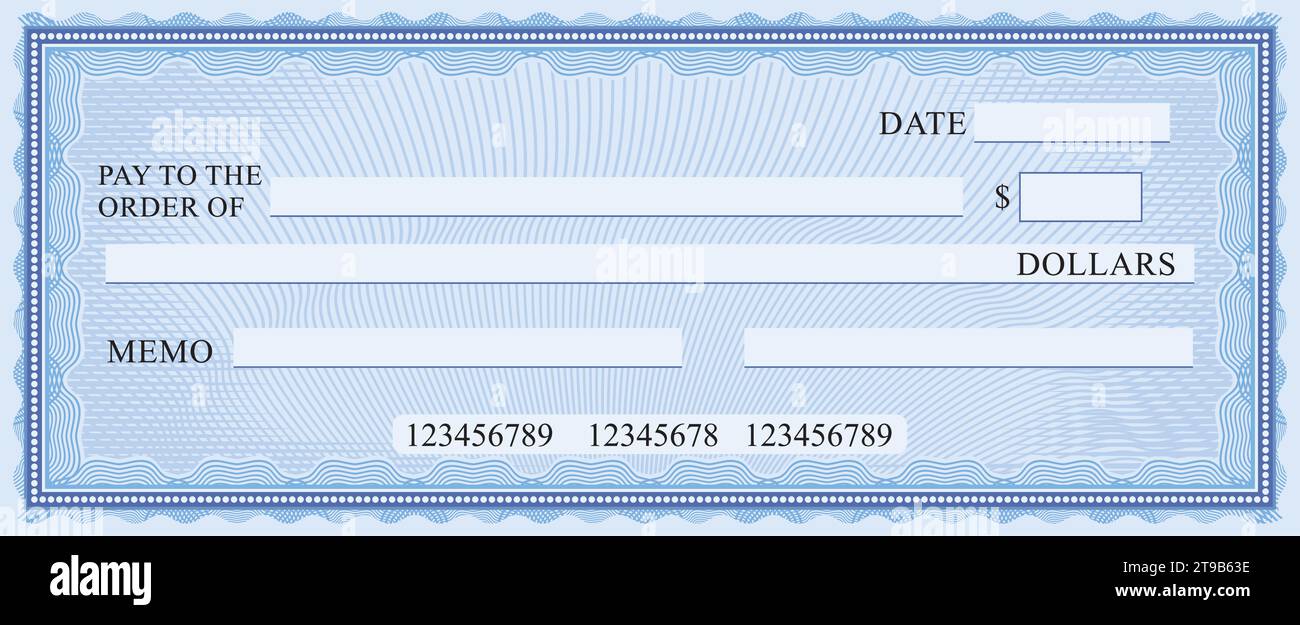 Colore controllo in bianco (Business Cheque Design). Illustrazione vettoriale. Illustrazione Vettoriale