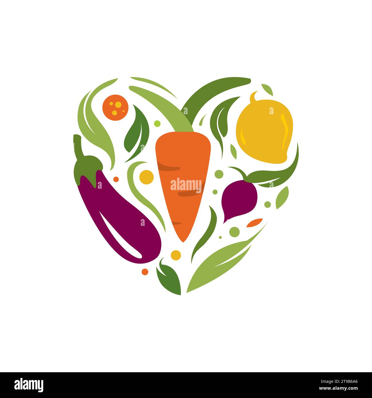 Design con logo per alimenti biologici Design fresco e pulito Illustrazione Vettoriale
