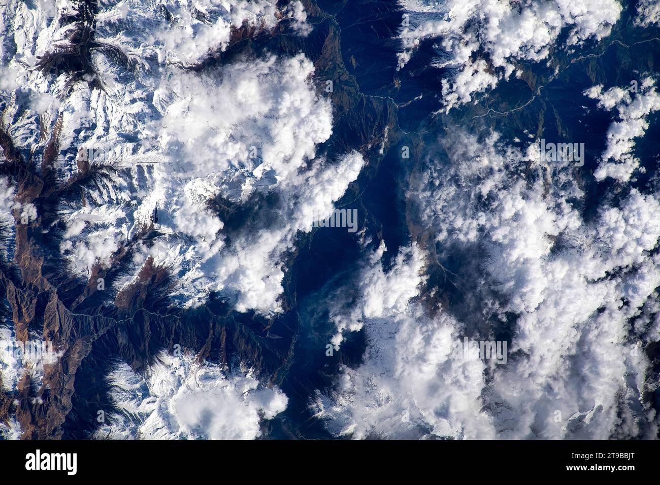 Bellezza nella natura. Elemento o dettaglio pianeta Terra. Vista aerea dalla ISS o dalla stazione spaziale Internazionale. Linee guida per l'uso: https://www.nasa.gov/nasa Foto Stock
