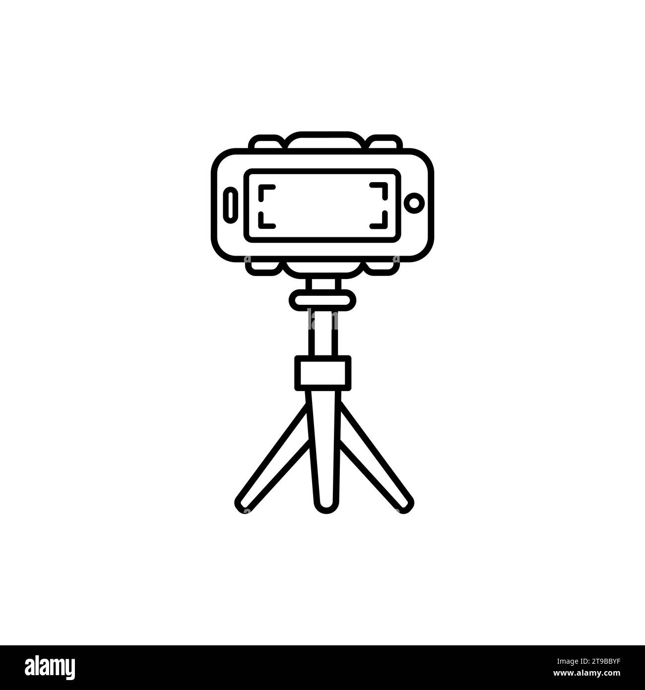 Illustrazione del modello vettoriale del design dello smartphone su treppiede in stile piatto alla moda Illustrazione Vettoriale