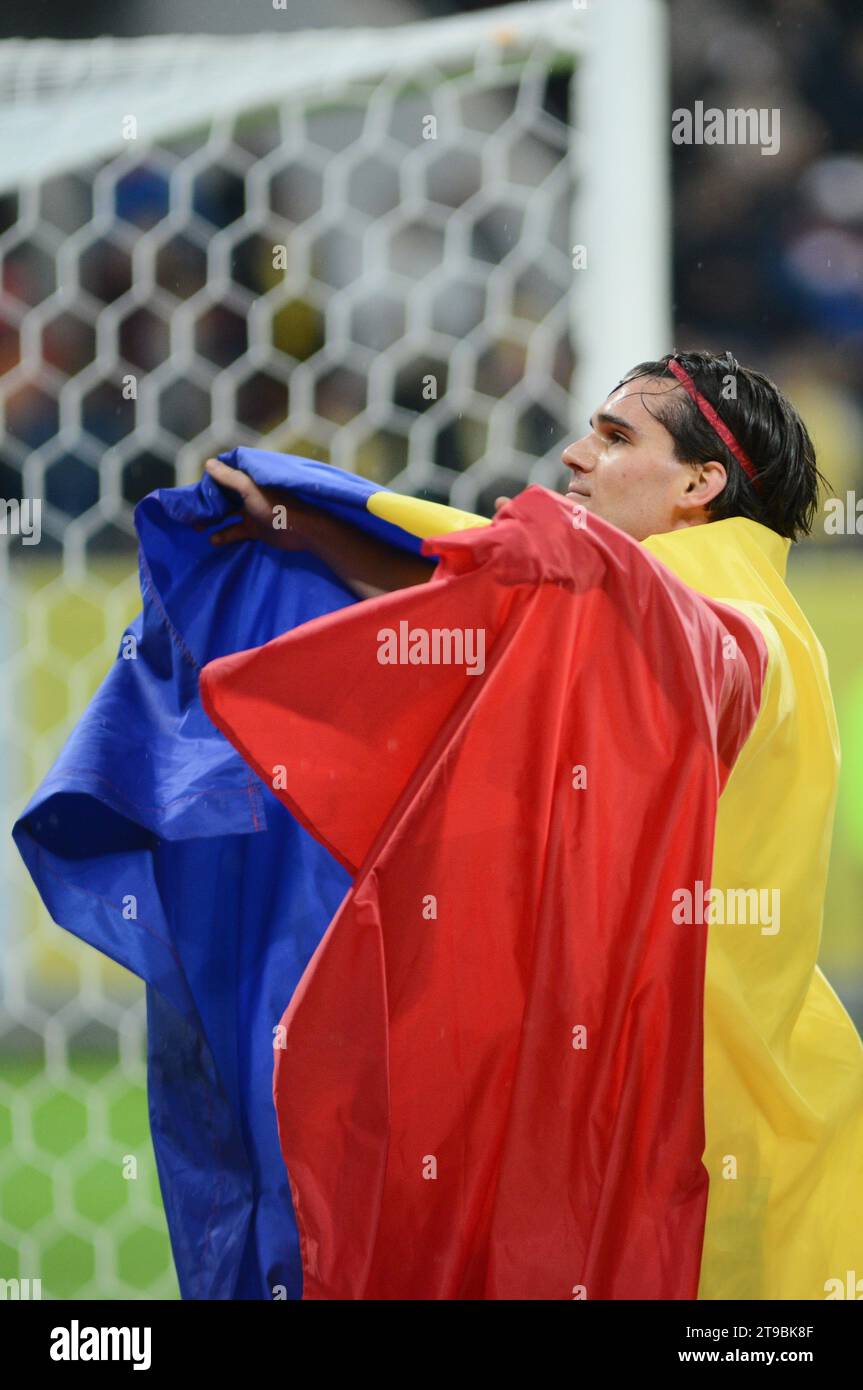 Ianis Hagi dopo la partita Romania vs Svizzera 21.11.2023 , Bucarest , Romania , qualificazione Euro 2024 , Stadio Nazionale Arena , Cristi Stavri Foto Stock