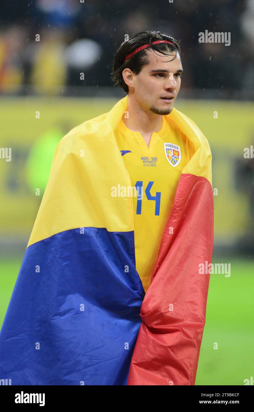 Ianis Hagi dopo la partita Romania vs Svizzera 21.11.2023 , Bucarest , Romania , qualificazione Euro 2024 , Stadio Nazionale Arena , Cristi Stavri Foto Stock