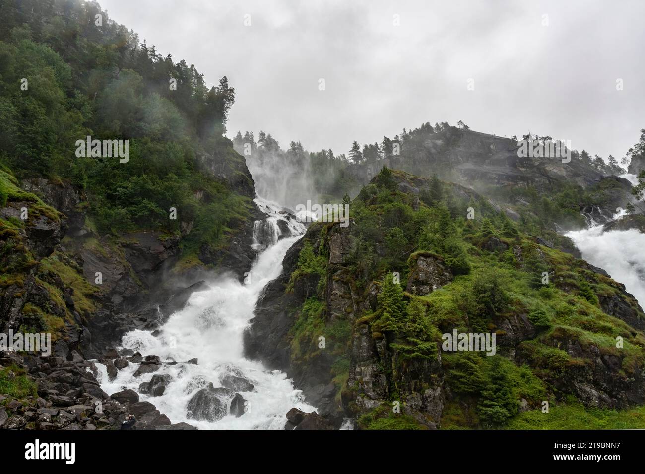 Basso angolo vista della cascata Foto Stock