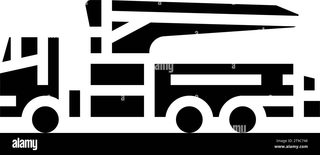 illustrazione vettoriale dell'icona a forma di pompa per calcestruzzo del veicolo Illustrazione Vettoriale