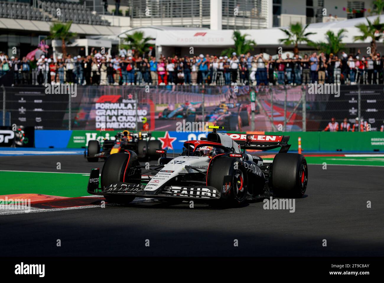 #22 Yuki Tsunoda (JPN, Scuderia AlphaTauri), Gran Premio di F1 del Messico all'autodromo Hermanos Rodriguez il 27 ottobre 2023 a città del Messico, Messico. (Foto di HOCH ZWEI) Foto Stock