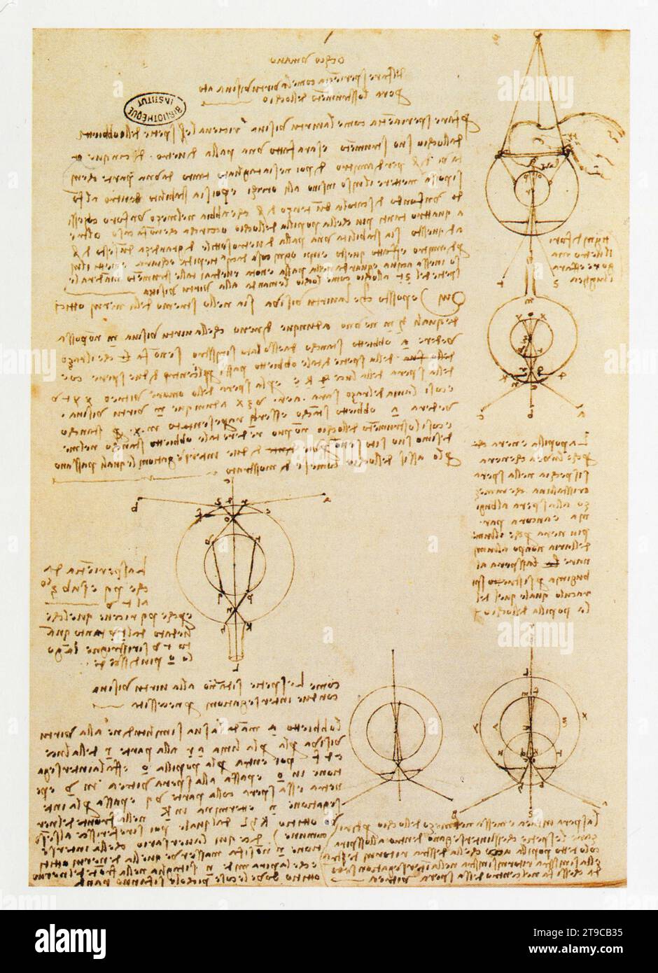 Leonardo da Vinci. L'étude pour la réalisation d'un oeil de verre. Foto Stock