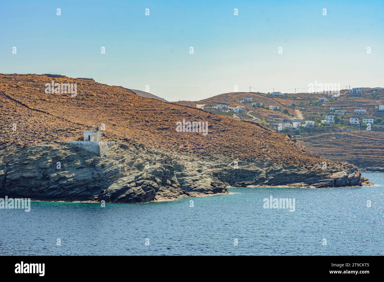 Vista costiera dell'isola di Serifos, Grecia Foto Stock