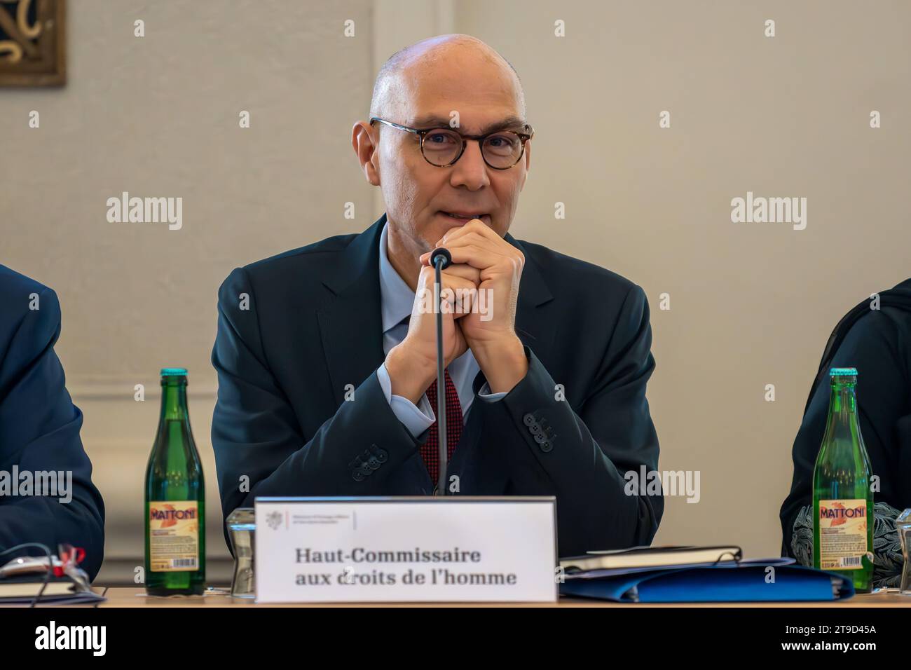 Praga, Repubblica Ceca. 24 novembre 2023. L'alto Commissario delle Nazioni Unite per i diritti umani Volker Turk ha avuto modo di vedere durante la riunione informale del Consiglio per i diritti umani delle Nazioni Unite a Praga. (Foto di Tomas Tkacik/SOPA Images/Sipa USA) credito: SIPA USA/Alamy Live News Foto Stock