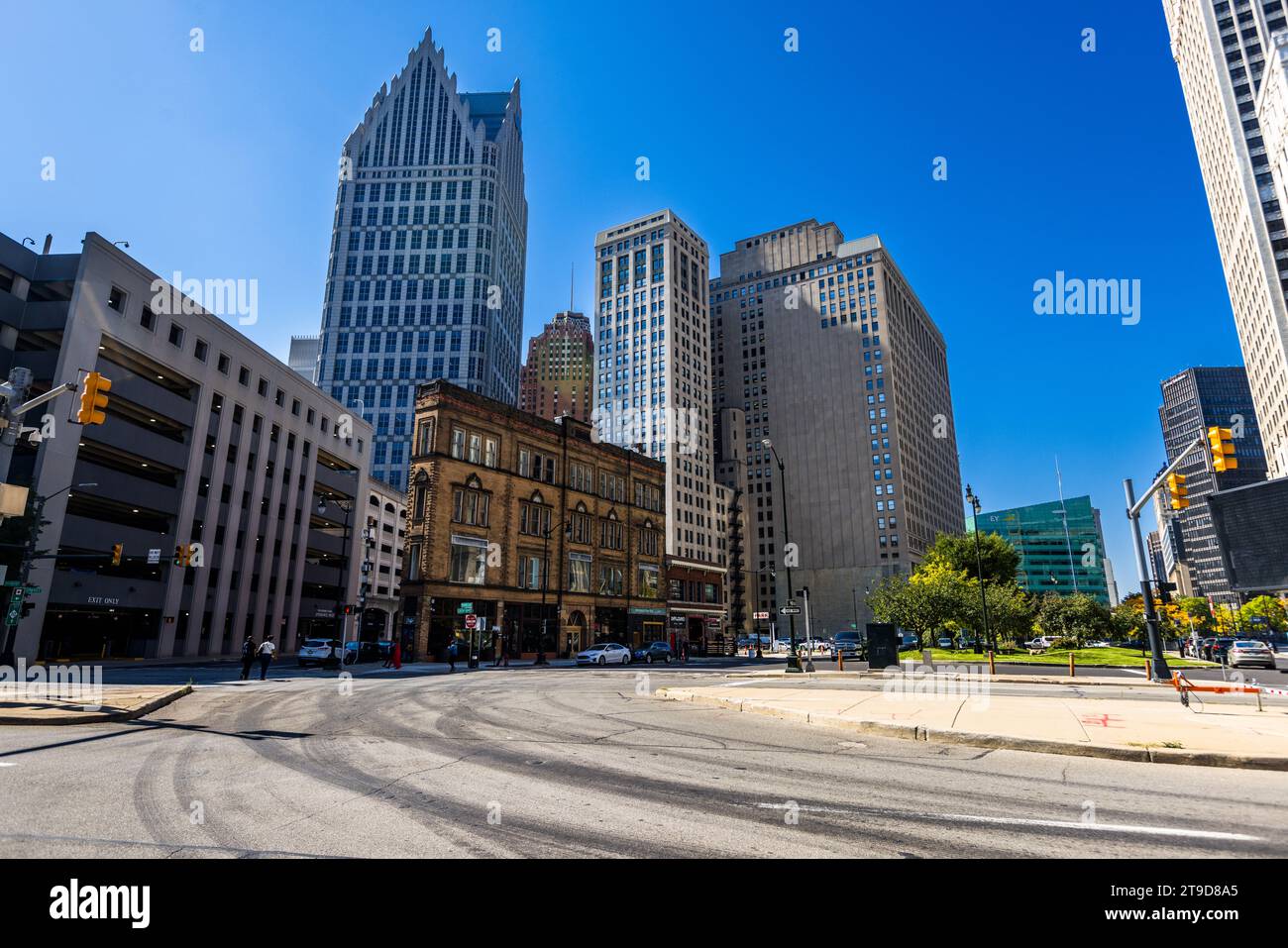 Cadillac Square a Detroit, Stati Uniti Foto Stock