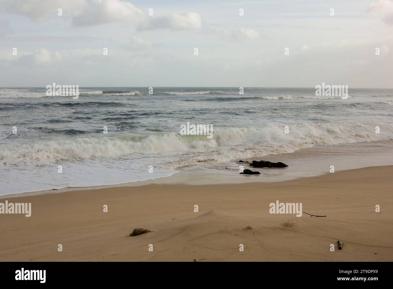 Mare aspro in un mare Cantabrico nel nord della Galizia, spagna Foto Stock