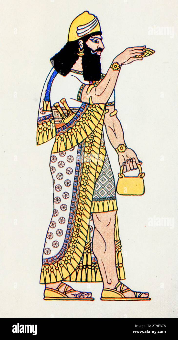 Personaggio mitologico assiro, illustrazione Foto Stock