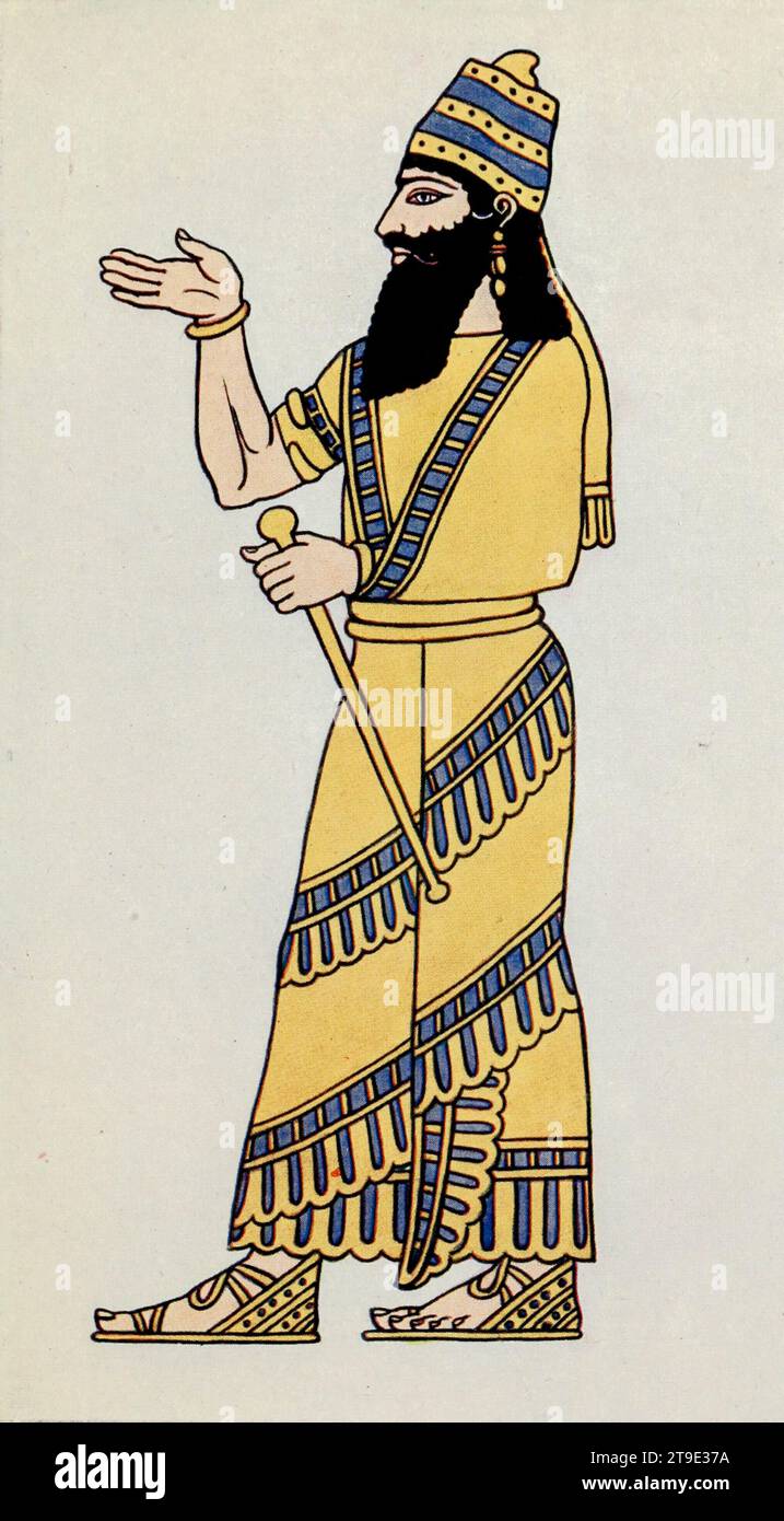 Re Assur-nasir-pal, illustrazione Foto Stock