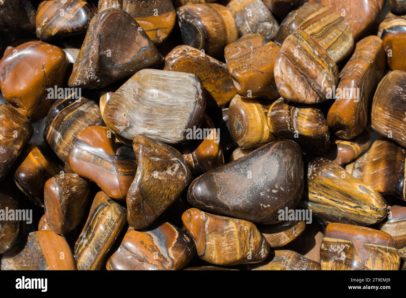 Gemma dell'occhio della tigre e dell'occhio del falco come esemplare naturale della roccia minerale Foto Stock