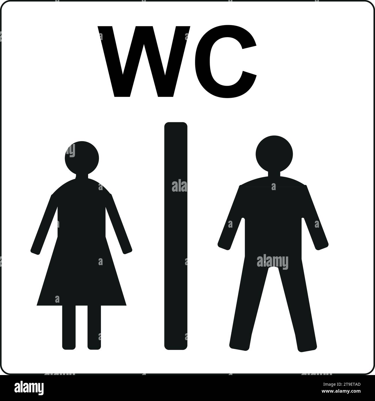 Cartello del bagno per uomini e donne Illustrazione Vettoriale