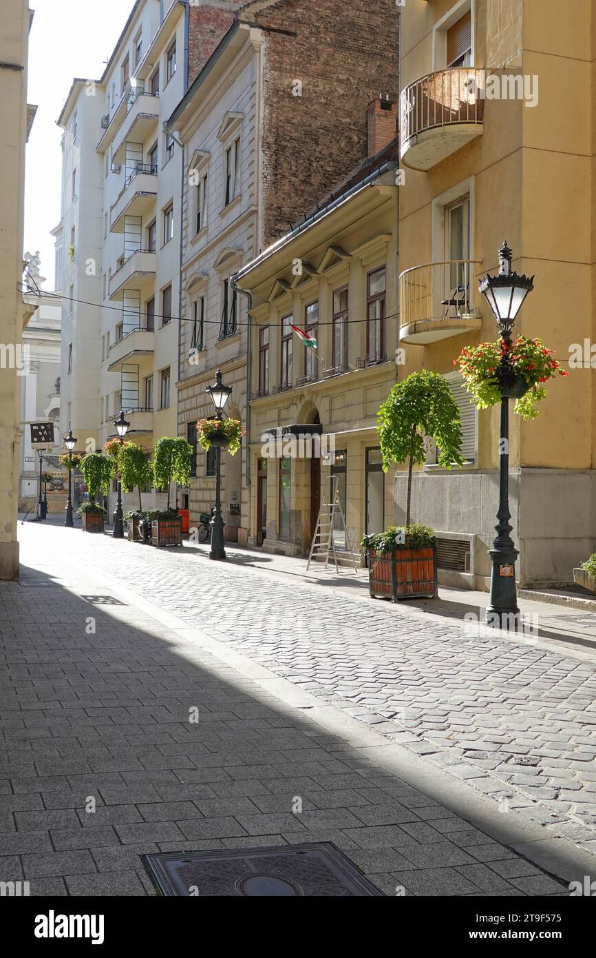 Budapest, Nyari Pal u, Stadtgestaltung // Budapest, Nyari Pal u, Public Space Design Foto Stock