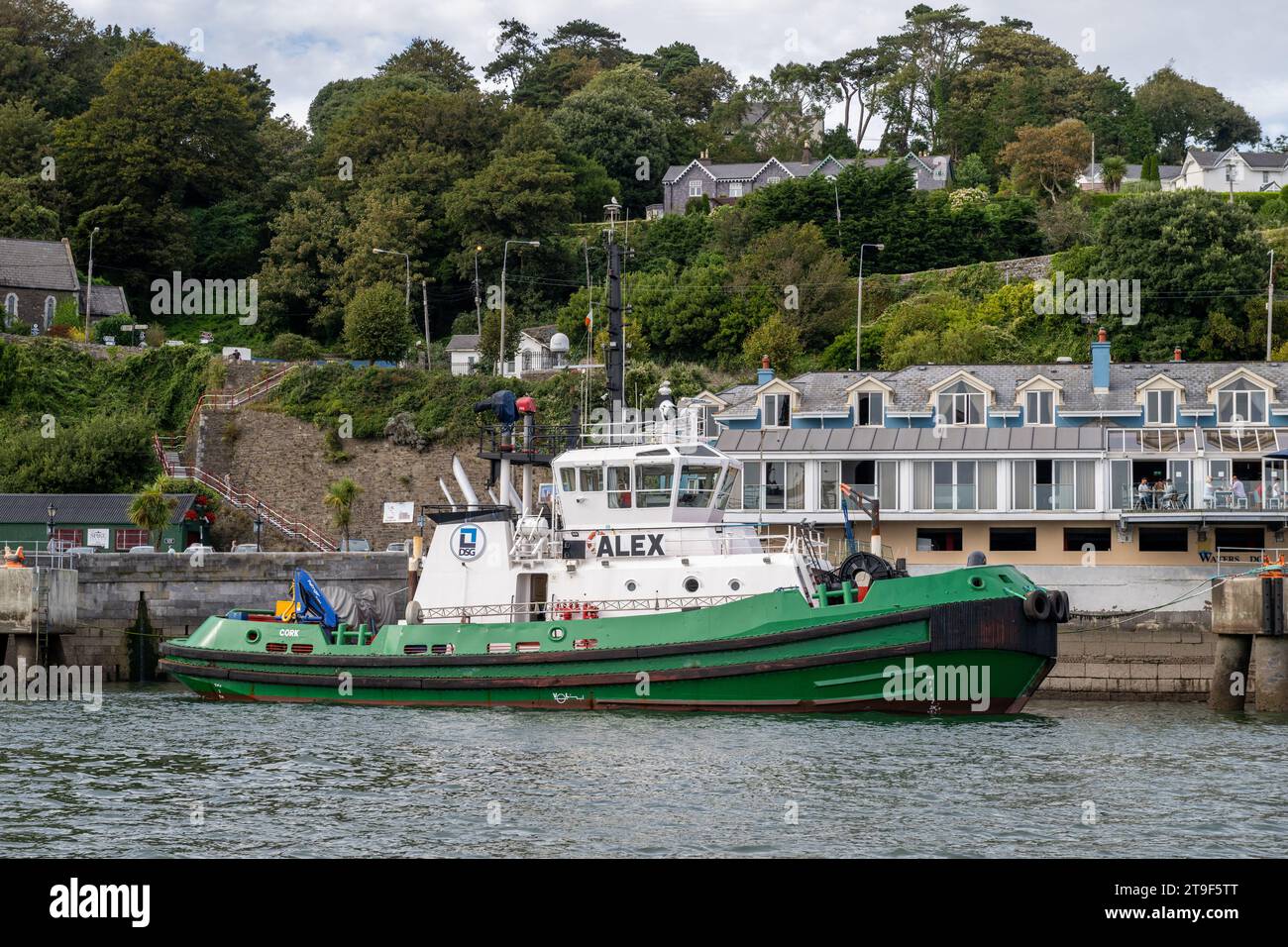 Porto di Cork DSG rimorchiatore 'Alex' ormeggiato nella città portuale di Cobh, contea di Cork, Irlanda. Foto Stock