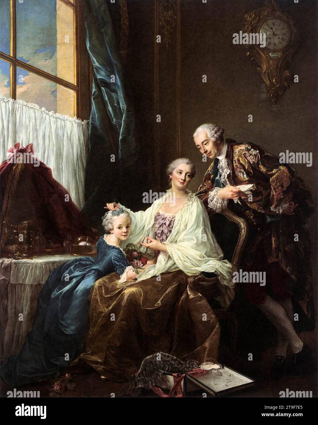 Family Portrait 1756 di Francois-Hubert Drouais Foto Stock