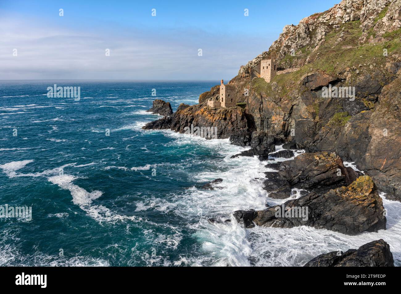 Botallack; The Crowns; Engine Houses; Cornwall; UK Foto Stock