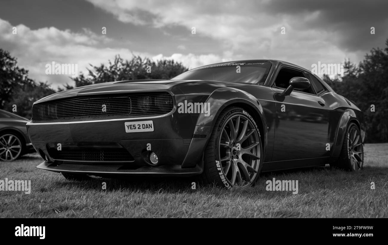 2013 Dodge Challenger R/T, in mostra al Salone privato Concours d'Elégance, tenutosi a Blenheim Palace. Foto Stock