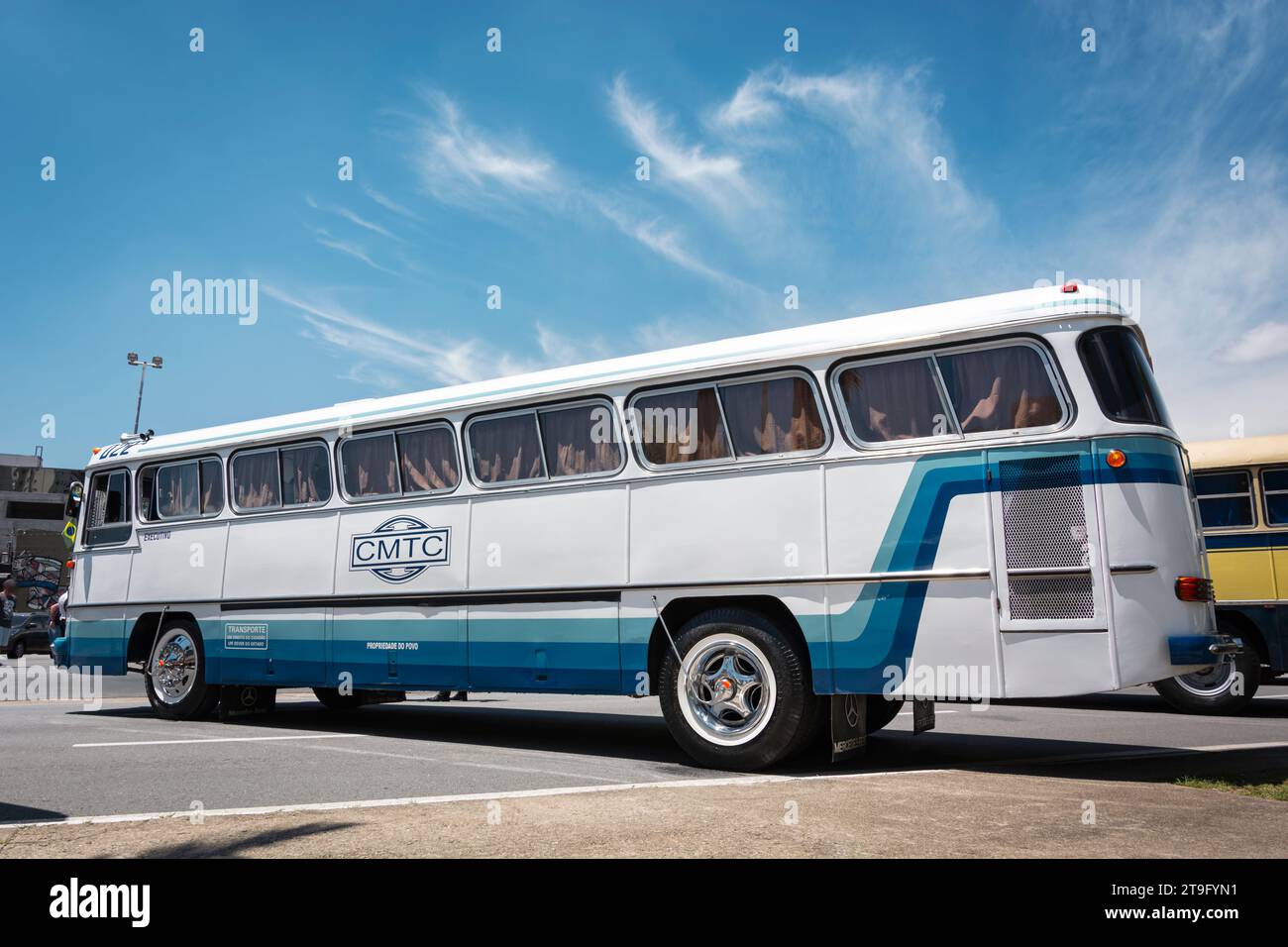 Autobus Mercedes-Benz Monobloco o-362 (1977) in mostra al Bus Brasil Fest 2022, tenutosi nella città di Barueri. Foto Stock