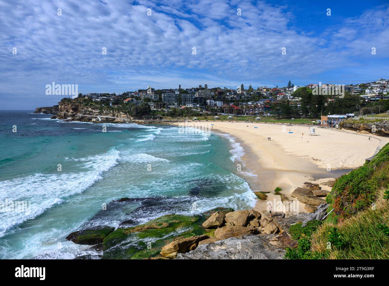 Vista della spiaggia di Bronte a Sydney Foto Stock