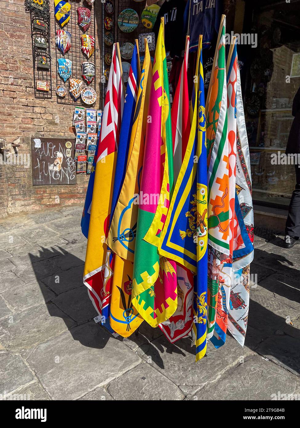 Bandiere del Palio, Siena Foto Stock