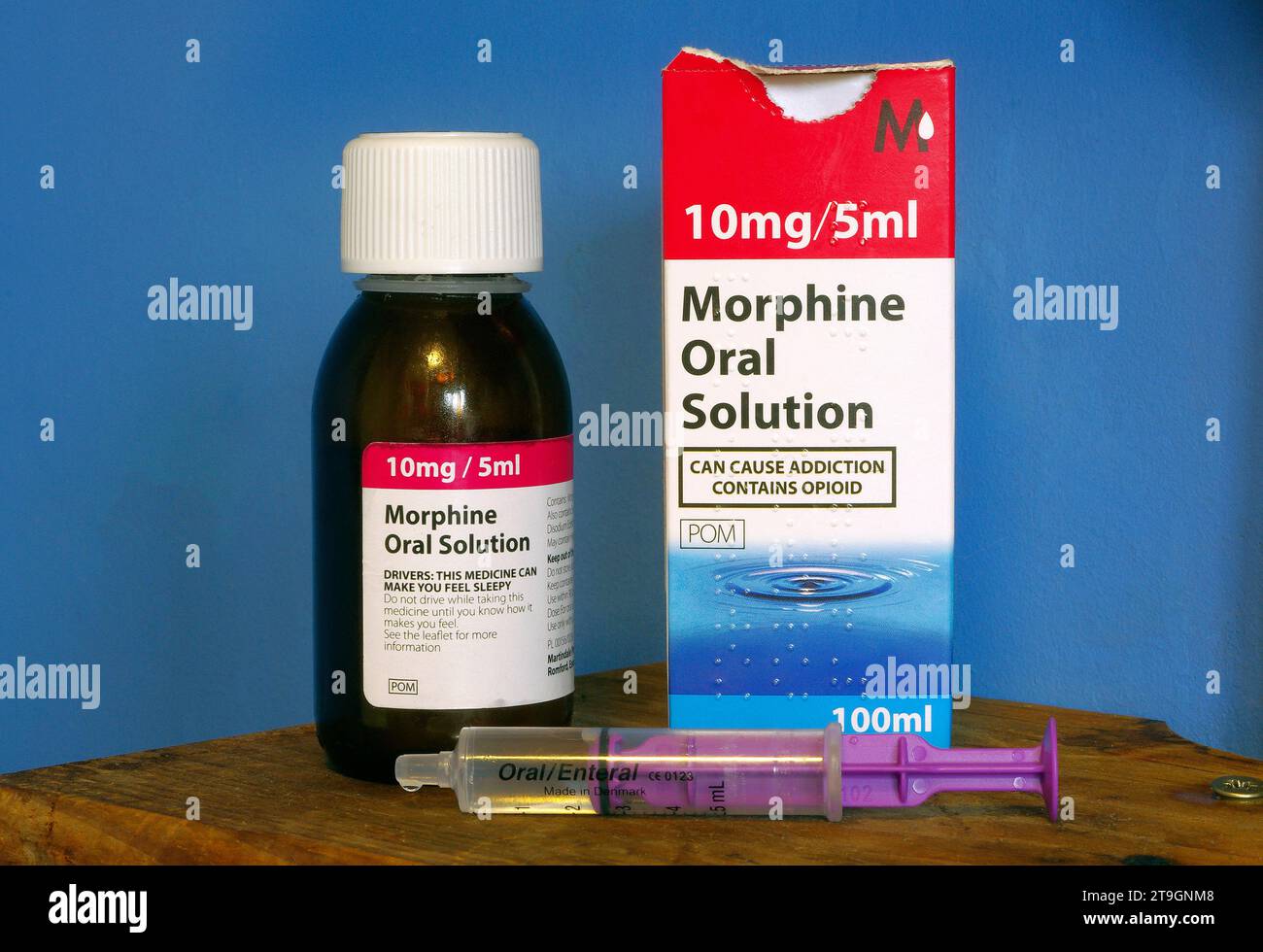 SOLUZIONE ORALE DI MORFINA 10 mg/5 ml Foto Stock