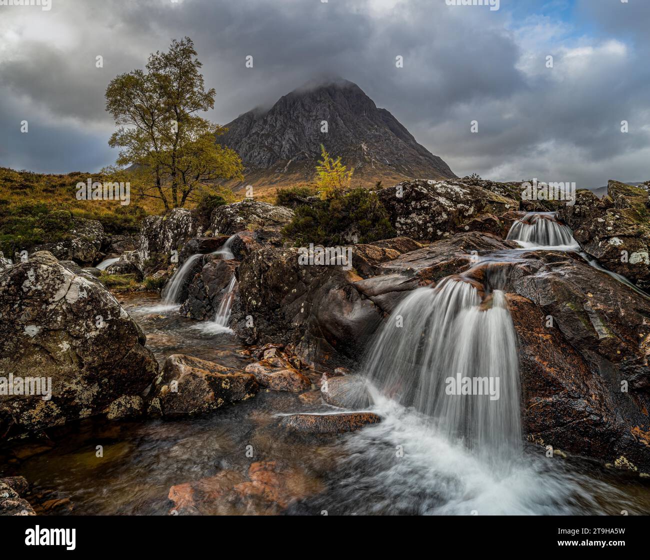 Etive Mor Waterfall, Glencoe Foto Stock