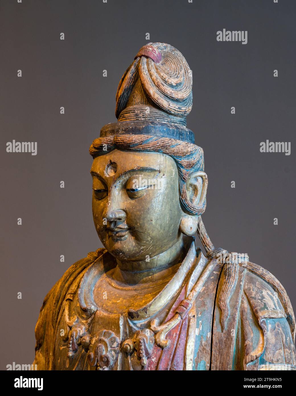 Avalokiteshvara Bodhisattva seduto, cinese, Guanyin, fine XI-inizio XII secolo Foto Stock