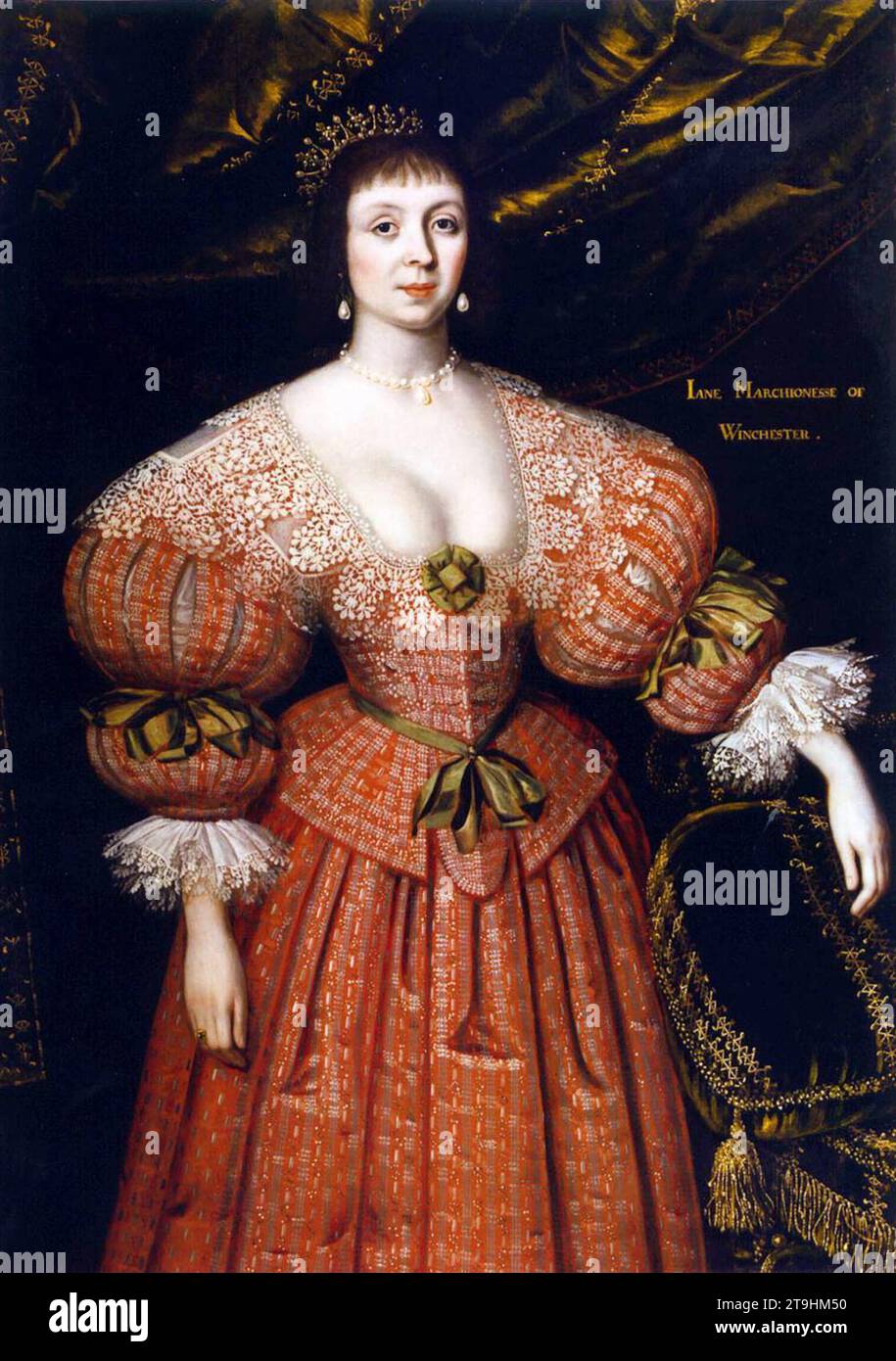 Ritratto di Jane, contessa di Winchester 1632 di Gilbert Jackson Foto Stock