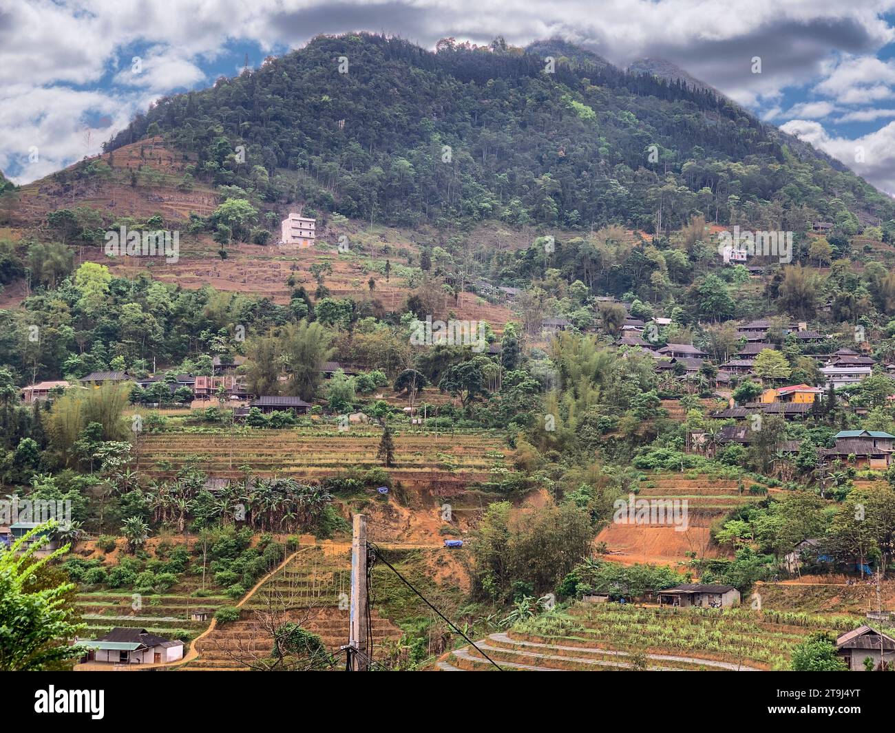 CAN Cau, Vietnam. Vista panoramica mattutina. Foto Stock