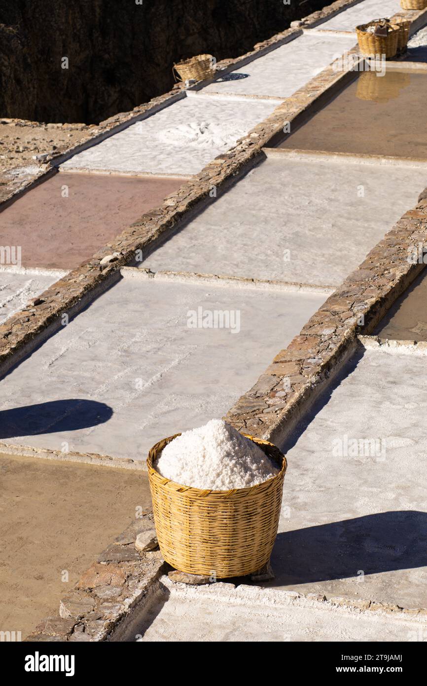 Salinas las grandes zapotlitan Salinas y capilla enterrada, estrazione del sale, distese saline, vicino a Zapotitlán, Tehuacan, Puebla, Messico, 2022 Foto Stock