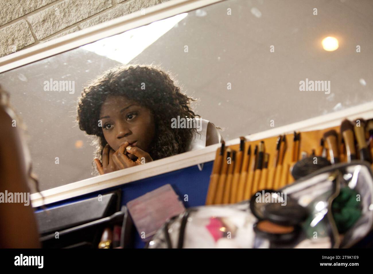 Backstage al concorso di bellezza Miss Inghilterra 2013 Foto Stock